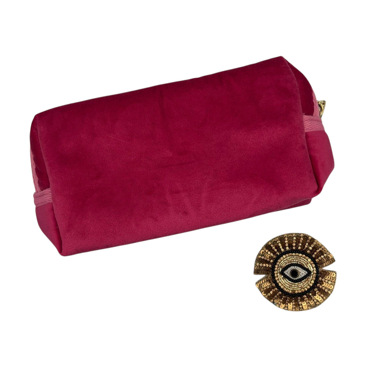 Pink Makeup Bag With Brooch: Sun Ray Eye