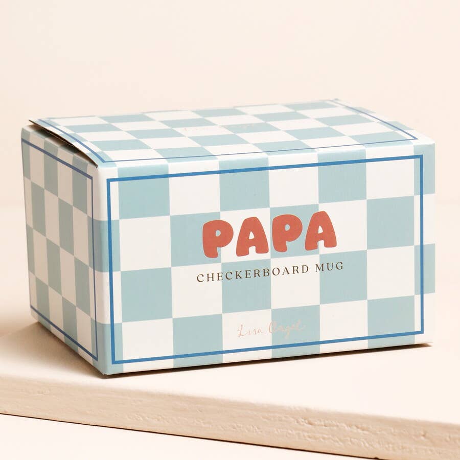 Ceramic Contrast Checkerboard Papa Mug