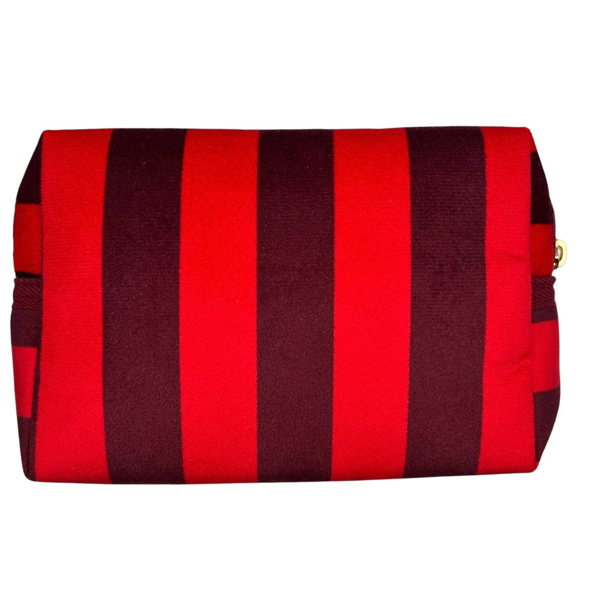 Red stripe makeup bag