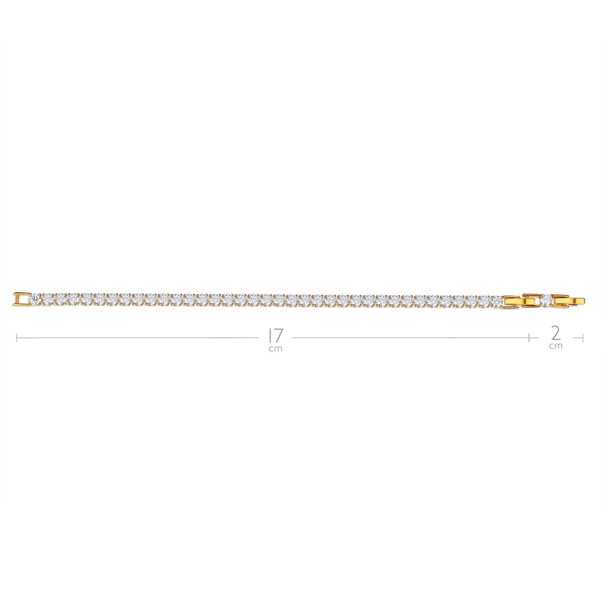 Jazz Tennis Bracelet with 4mm Cubic Zirconia Gol|3-1073-GCLR