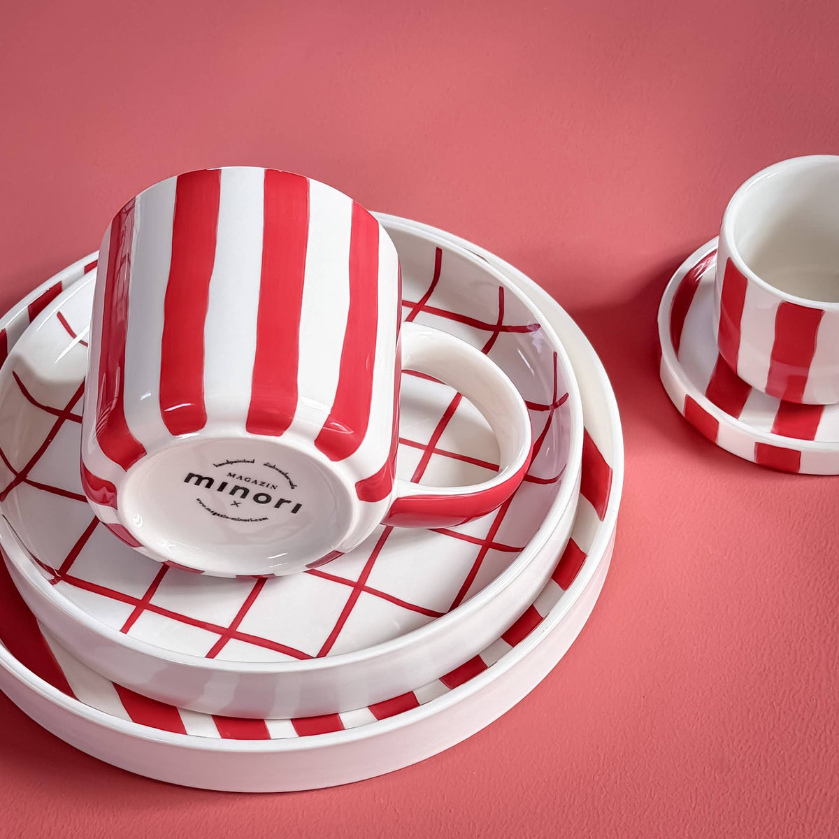 Espresso Stripes - tramonto red (set of 2 - 4 pieces)