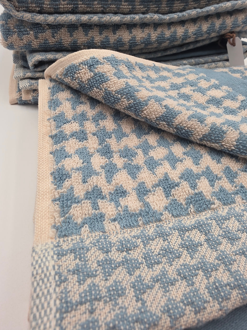 Hand Towel- Houndstooth Blue Haze