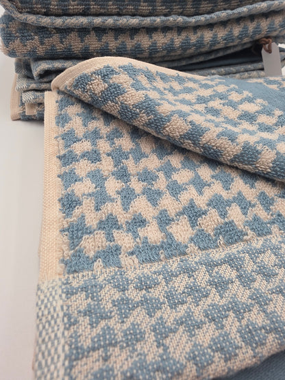 Hand Towel- Houndstooth Blue Haze