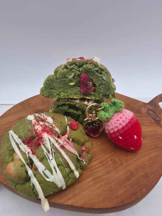 Strawberry Matcha White Choc cookie