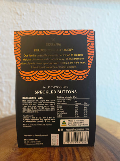 ChocaMama Milk Choc Speckled Buttons-275g